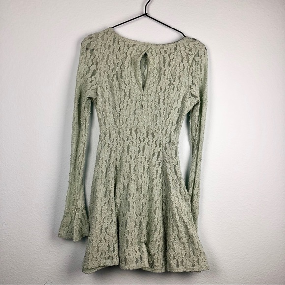 Free People • Mint Lace Keyhole Mini Skater Dress - Picture 2 of 8